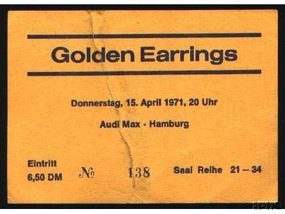 Golden Earring show ticket_138 April 15 1971 show Hamburg (Germany) - Audimax